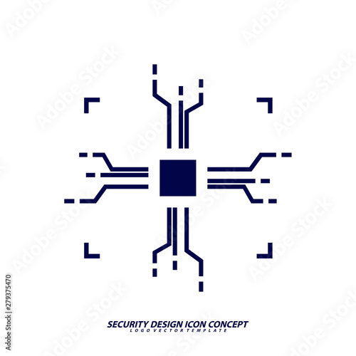 Security icon logo design vector. Protection and Security Vector Line Icons Set. Business Data Protection Technology, Cyber Security, Computer Network Protection. Editable Stroke. Web Icon