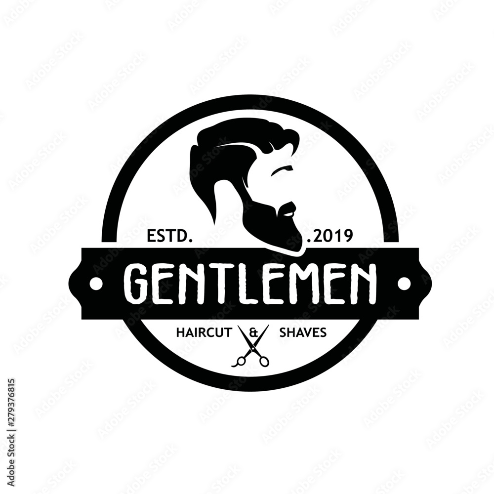 Obraz premium Barbershop logo template Vector