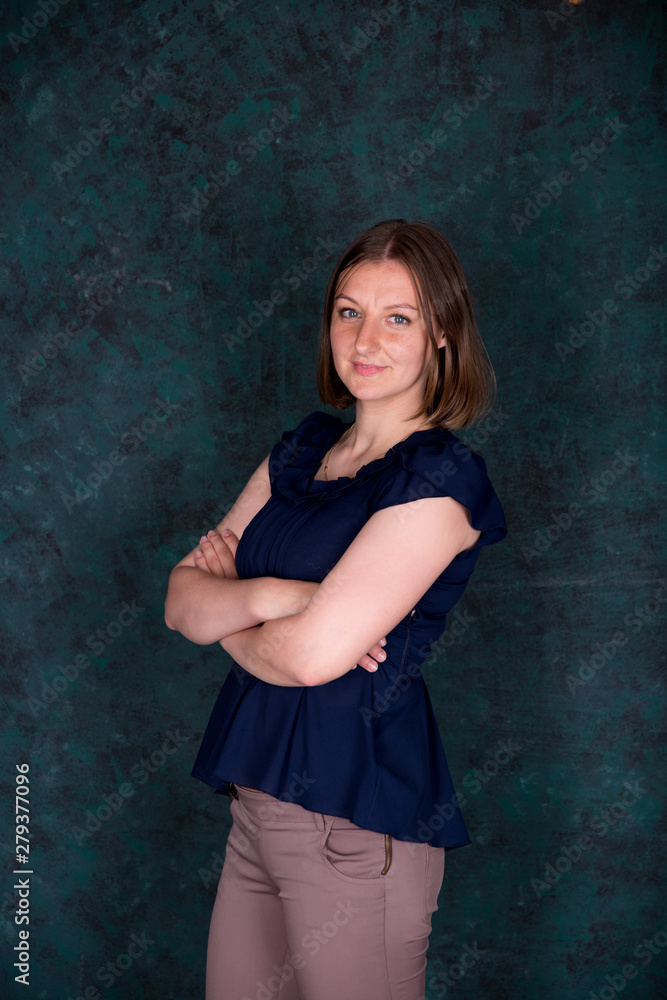 Portrait of Beautiful Young Woman in Studio Portrait of Beautiful Young Woman in Studio