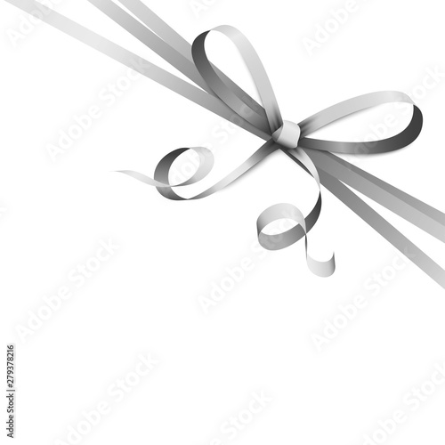 silver colored ribbon bow