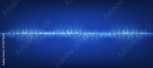 Blue Digital Sound Wave Low and Hight richter scale Background,technology and earthquake wave diagram concept,design for music studio and science,Vector Illustration.