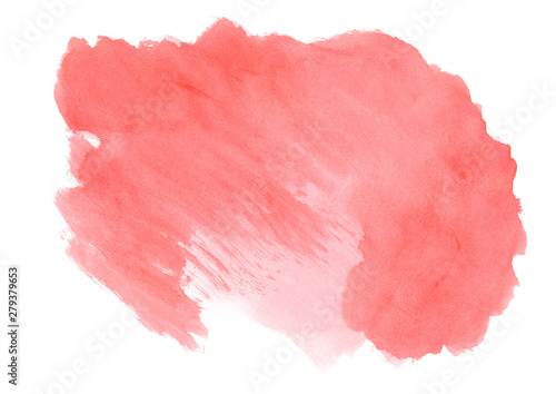 colorful red watercolor background.Bright brush strokes on white background