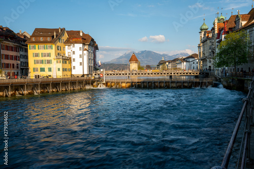 Dams of the Chapel brisge in Luzern  Switzerland