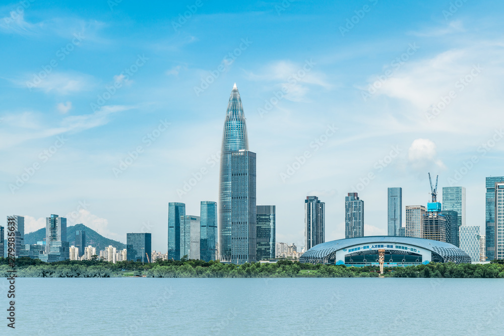 Fototapeta premium Shenzhen Bay Park City Skyline, Guangdong, Chiny