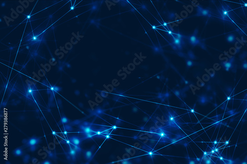 online technology data robotic system, molecule of chemical, atom cell plexus science, abstract futuristic cyber social network, server online, background illustration 3d rendering, ai cloud storage