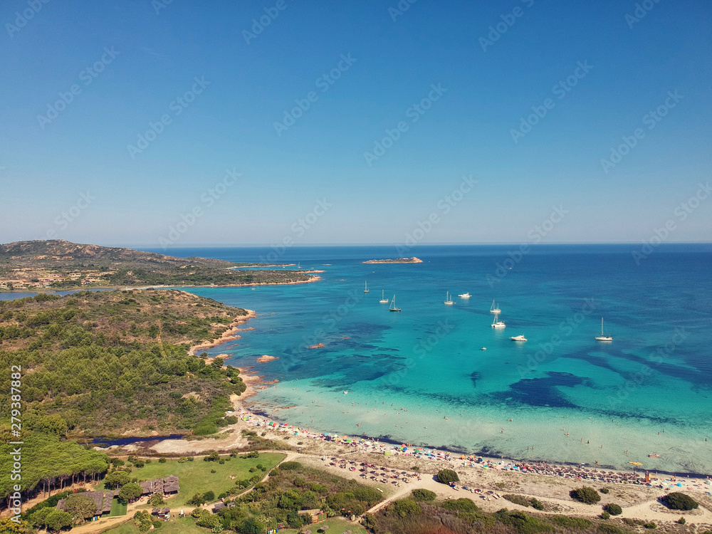Spiaggia Bianca Olbia Italien Golfo Aranci Sassari Strand Drohne Luftaufnahme Europa Reiseziel 
