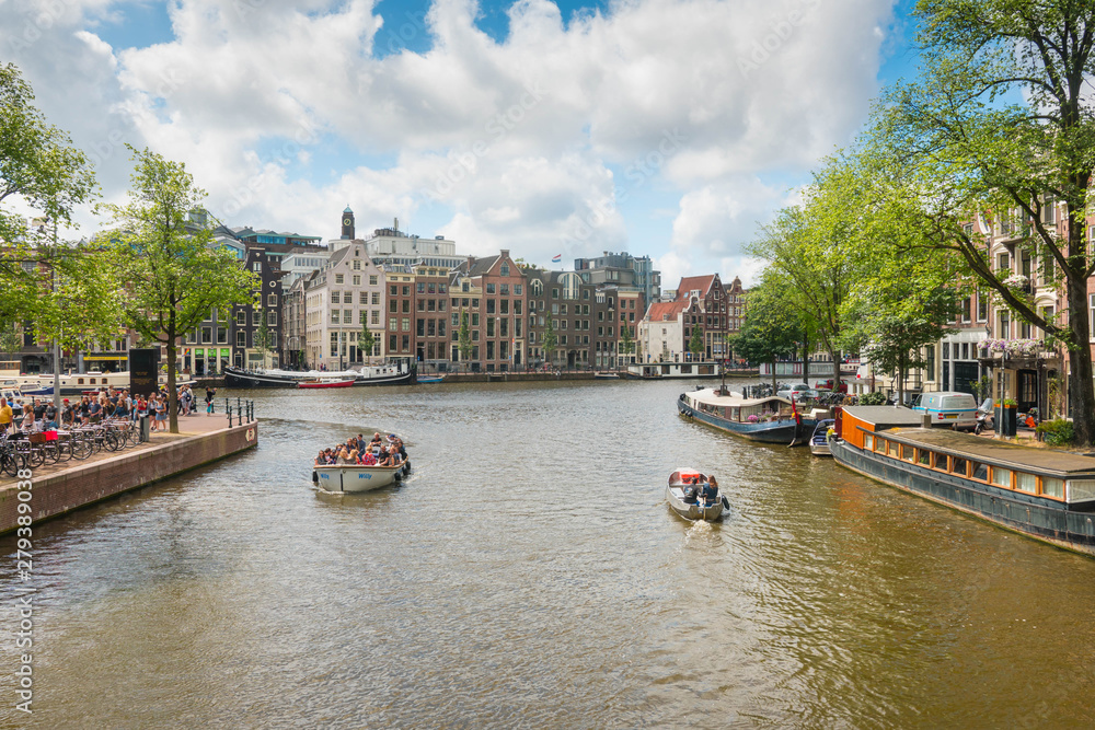 Amsterdam Kanal Fahrräder, Holland, Niederlande