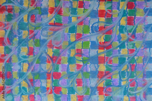 Author's original texture with pastels painted by the artist