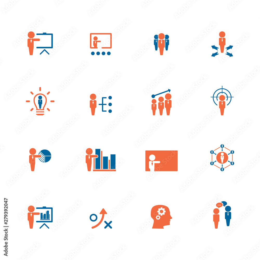 Fototapeta premium Business training icon set
