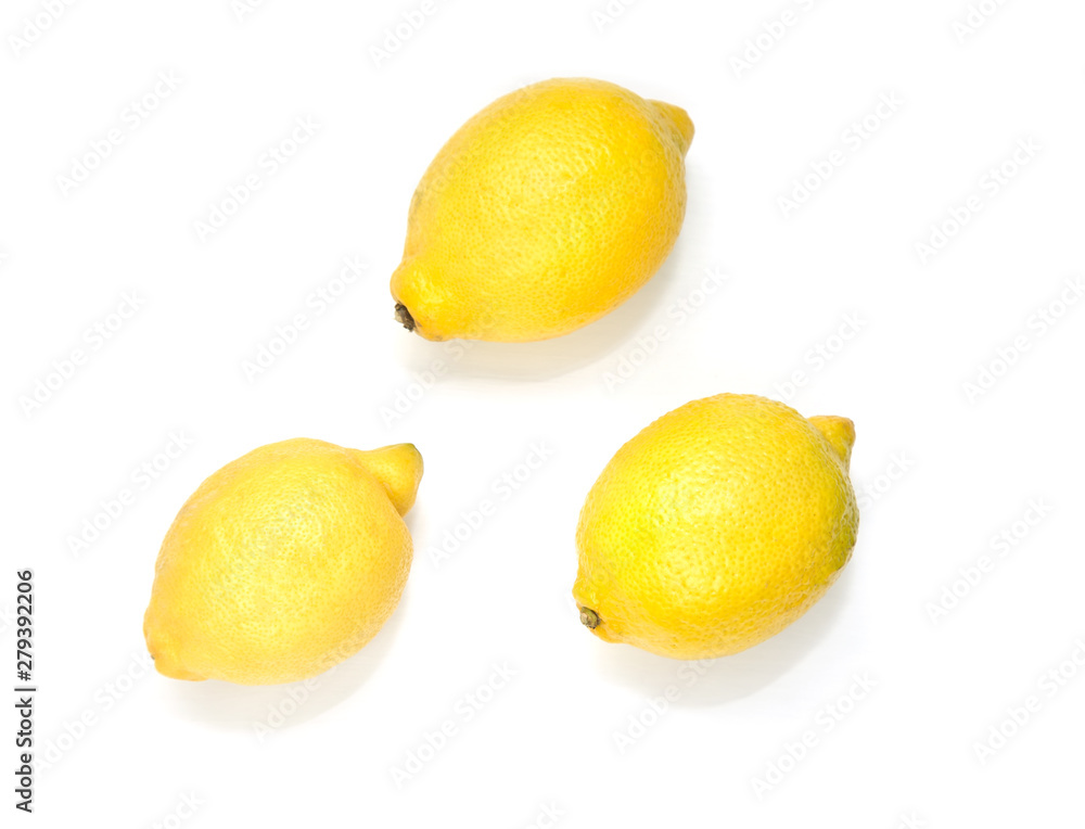 Yellow lemons isolated on the white background. Yellow lemons isolated on the white background.