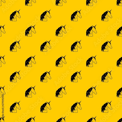 Unicorn pattern seamless vector repeat geometric yellow for any design © ylivdesign