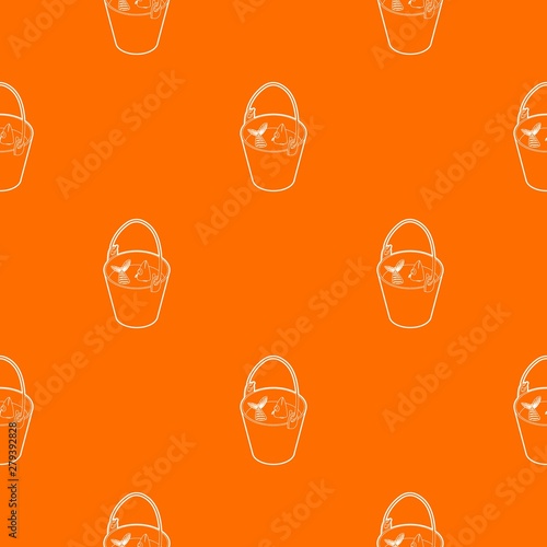 Fresh fish in a bucket pattern vector orange for any web design best