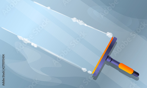 Window cleaning concept banner. Cartoon illustration of window cleaning vector concept banner for web design