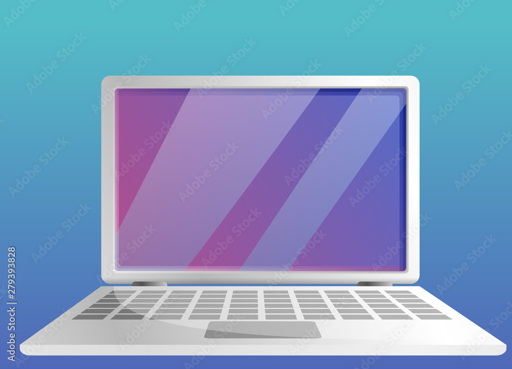 Modern laptop concept banner. Cartoon illustration of modern laptop vector concept banner for web design Modern laptop concept banner. Cartoon illustration of modern laptop vector concept banner for web design