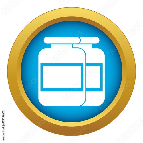 Nutritional supplement for athletes icon blue vector isolated on white background for any design