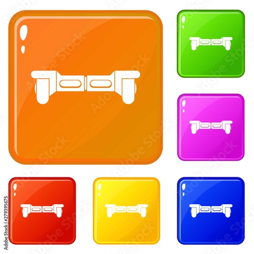 Electrical modern gyroboard icons set collection vector 6 color isolated on white background