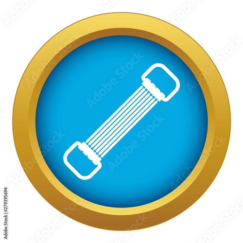 Sports stretchable belt icon blue vector isolated on white background for any design