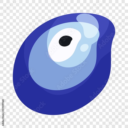 Turkish amulet Nazar against the evil eye icon in cartoon style isolated on background for any web design