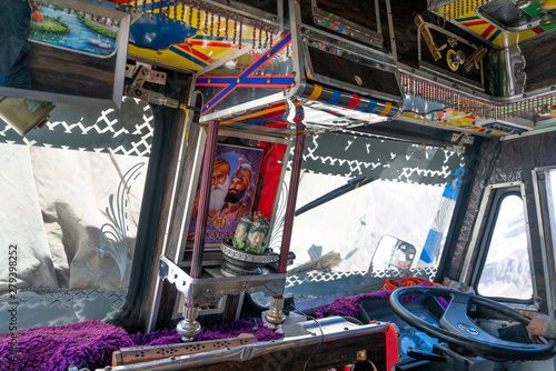 The view inside the traditional indian truck