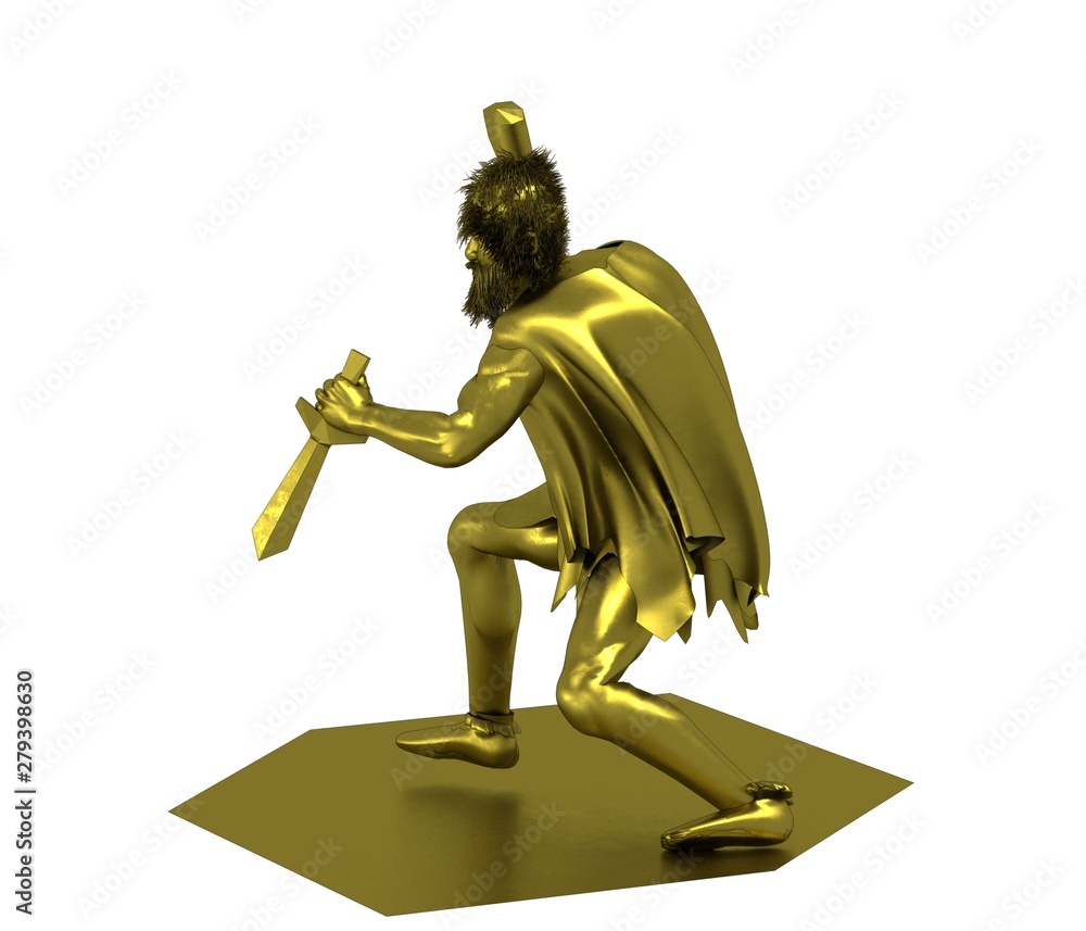 3D rendering, warrior character, illustration 3D rendering, warrior character, illustration