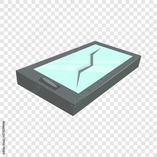 Broken phone icon. Cartoon illustration of broken phone vector icon for web