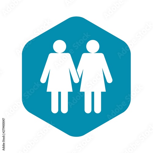 Two girls lesbians icon. Simple illustration of two girls lesbians vector icon for web