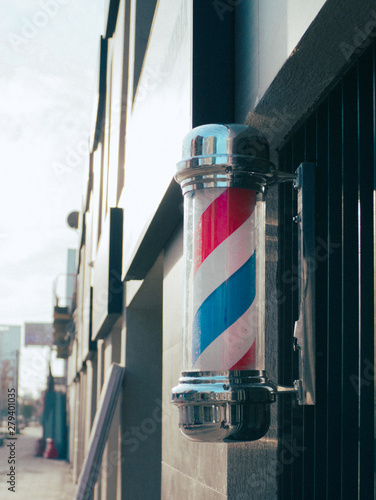 Classic Barbershop Red and Blue Sign