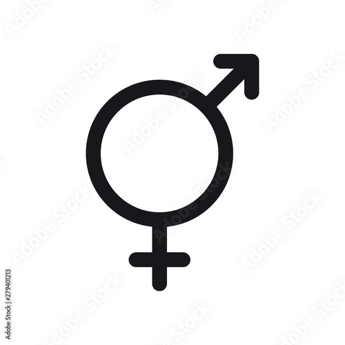 Bigender symbol. Gender and bi sexual orientation icon or sign concept.