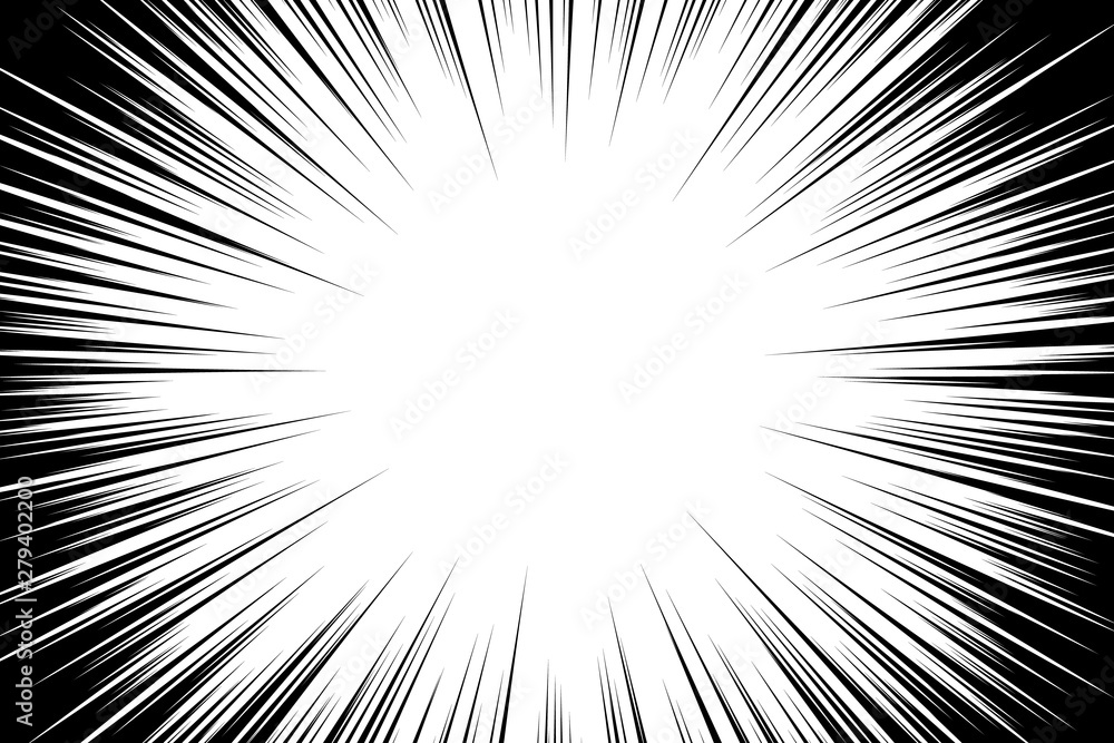 Fototapeta premium Vector comic book background. Sunburst halftone pattern in pop art style