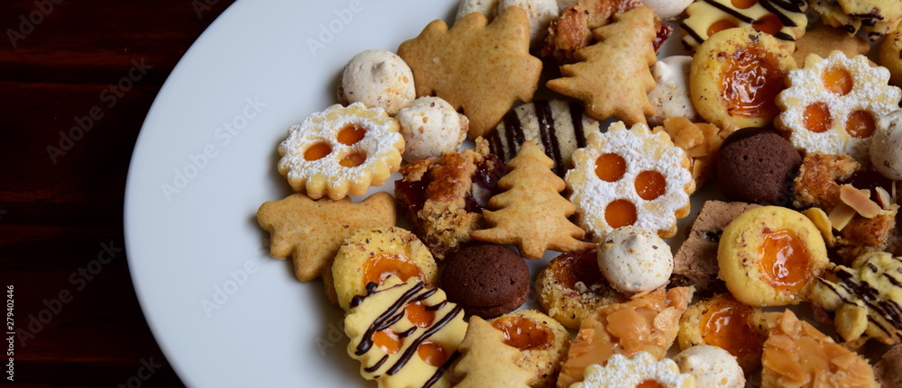 Weihnachtskekse - Plätzchen - Textur - Frohe Weihnachten Weihnachtskekse - Plätzchen - Textur - Frohe Weihnachten