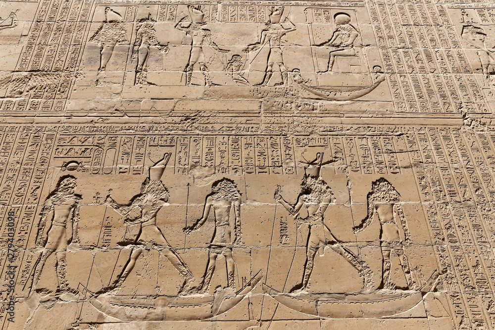 Scene from Edfu Temple in Edfu, Egypt