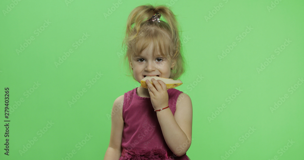 Positive blonde girl in purple dress with slice of melon. Chroma Key Positive blonde girl in purple dress with slice of melon. Chroma Key