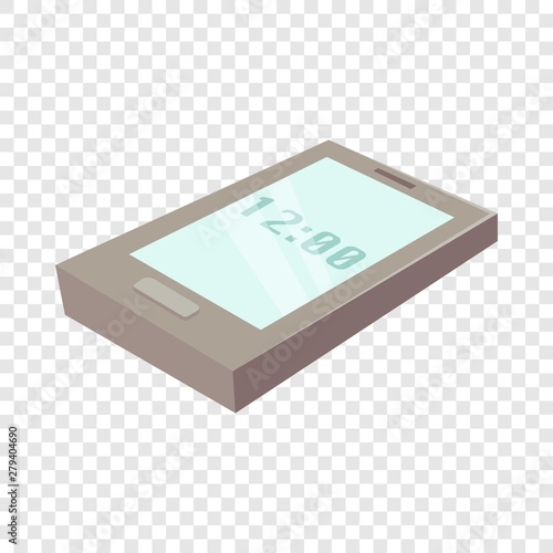 Watch on mobile phone icon. Cartoon illustration of watch on mobile phone vector icon for web