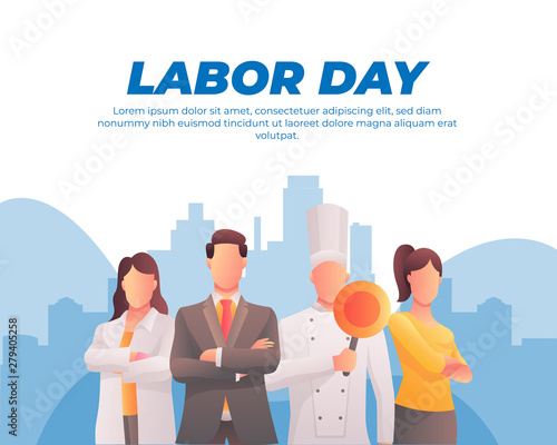 Happy Labor Day Illustration. Workers Illustration set