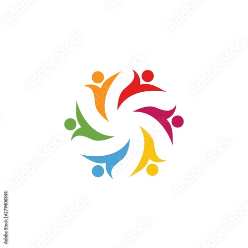 unity, team work logo design vector