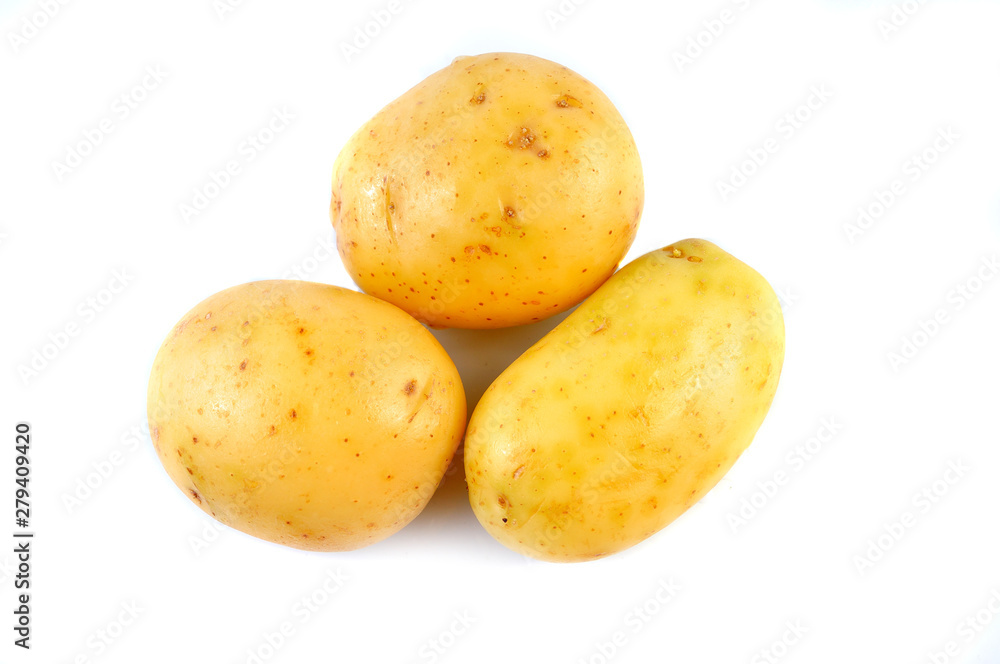Potatoes isolated on white Potatoes isolated on white