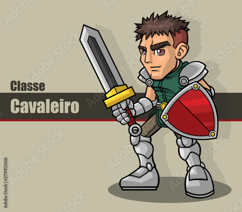 Colorful male knight character in vector