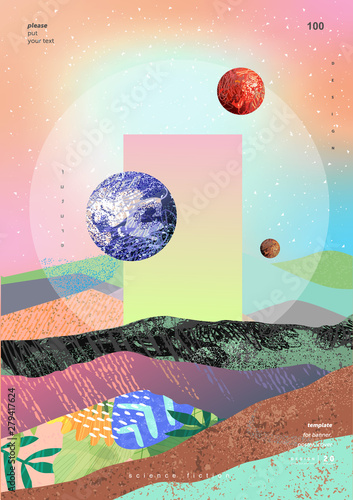 Vector abstract gradient illustration,  background for the cover of magazines about dreams, future, design and space, fancy, crazy poster