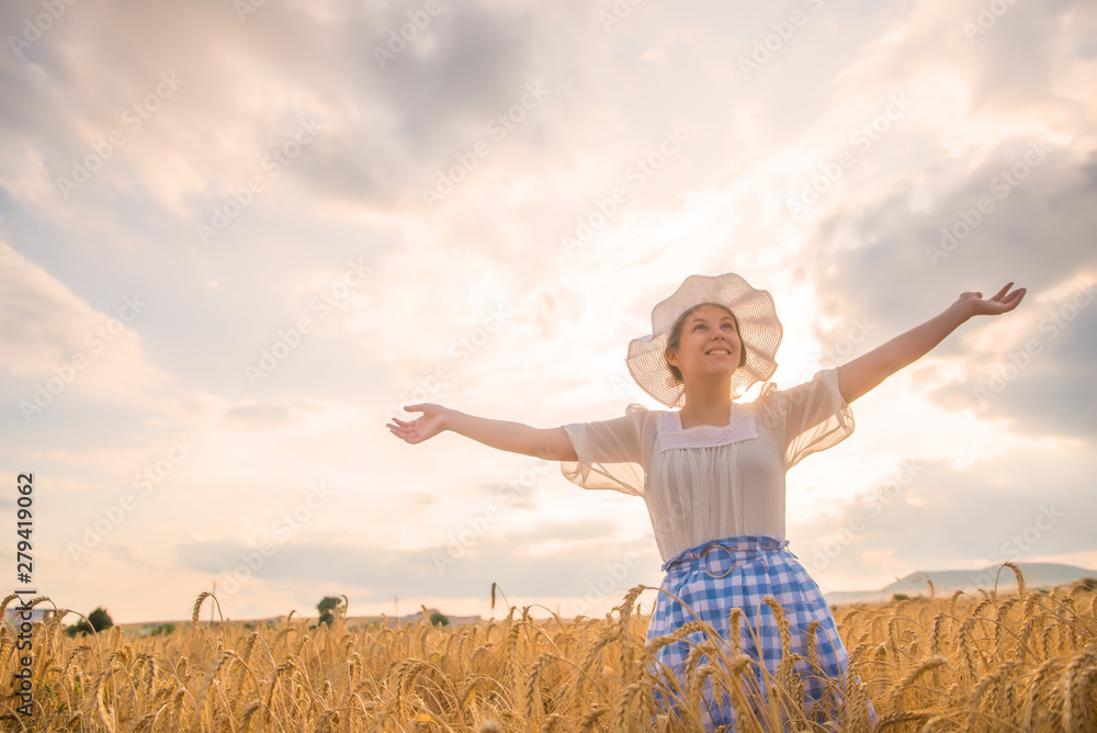 Girl in a field of wheat Girl in a field of wheat