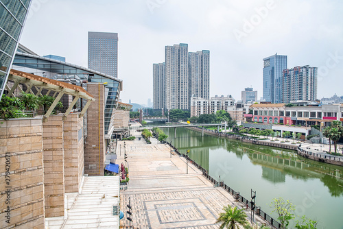 Fotografía Real estate construction scenery on the shore of Qiandeng Lake, Foshan, Guangdon