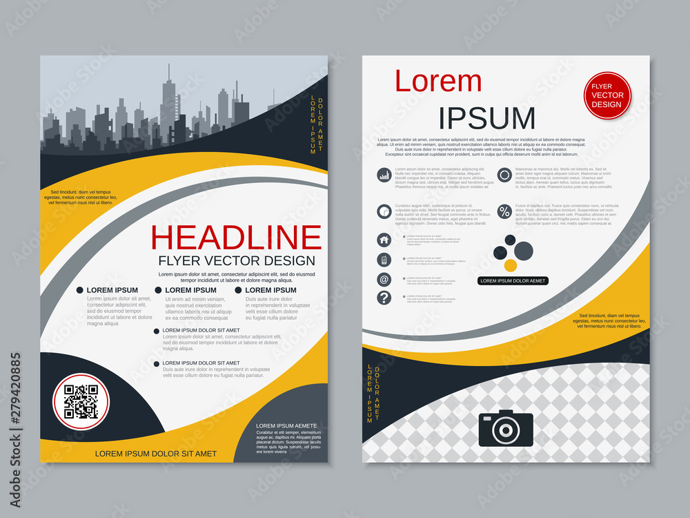 Modern professional two-sided flyer vector design template Modern professional two-sided flyer vector design template