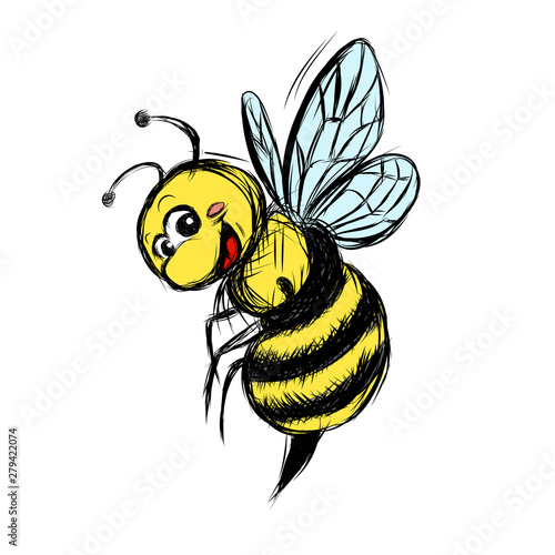Sketch Bee Cartoon
