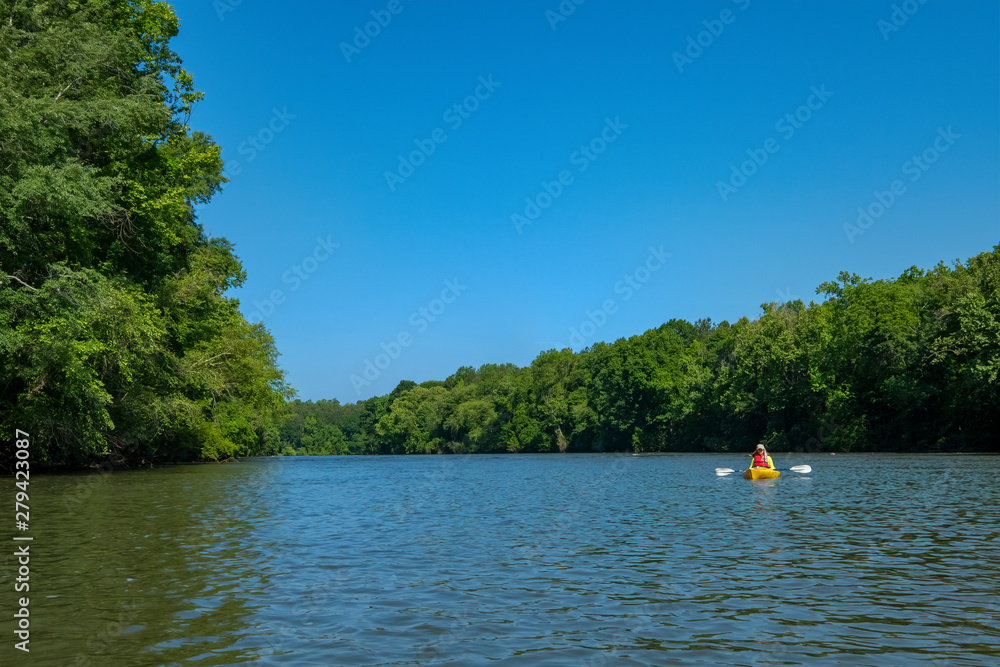 Kayaking on the Catawba River, Landsford Canal State Park, South Carolina
