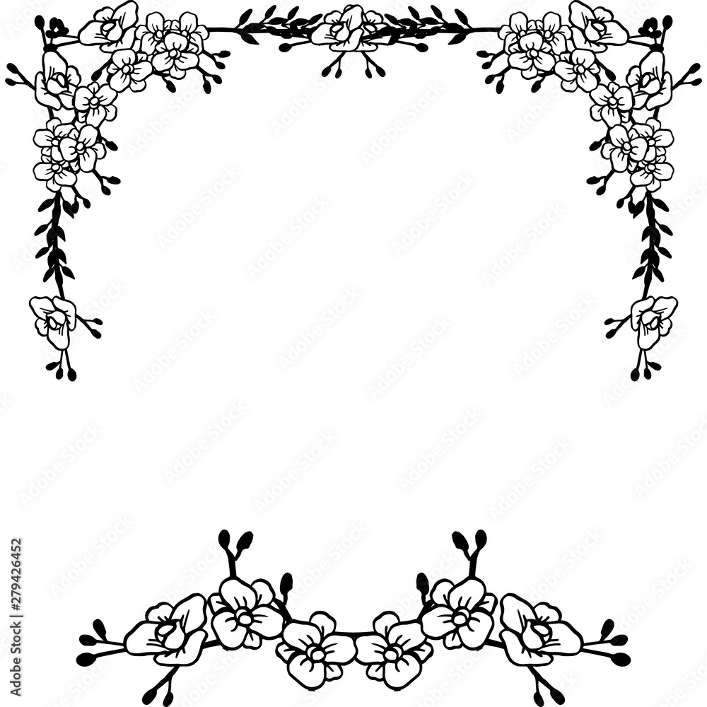 Beautiful wallpaper of cards, with design floral frame, flowers and leaves. Vector