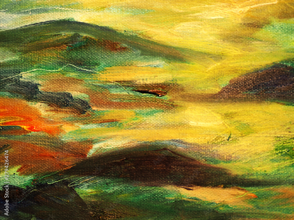 Colorful oil painting abstract background and texture. 