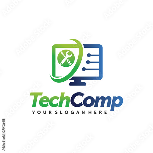 Computer Tech, Computer repair, Computer services, PC Logo vector