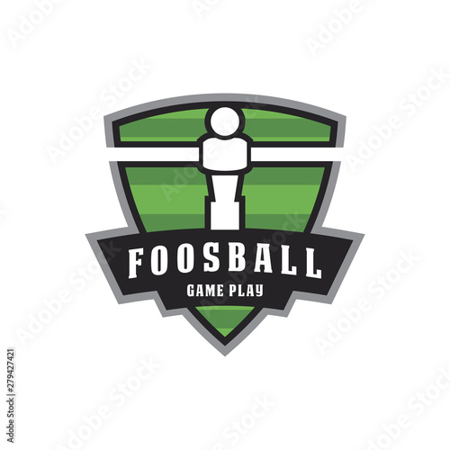 foosball game emblem badge logo icon vector template