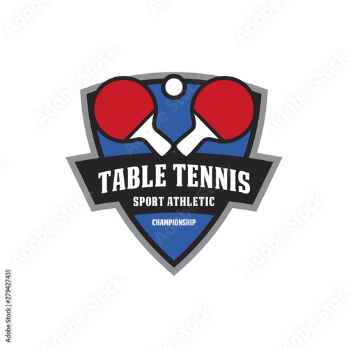 table tennis emblem badge logo icon vector template