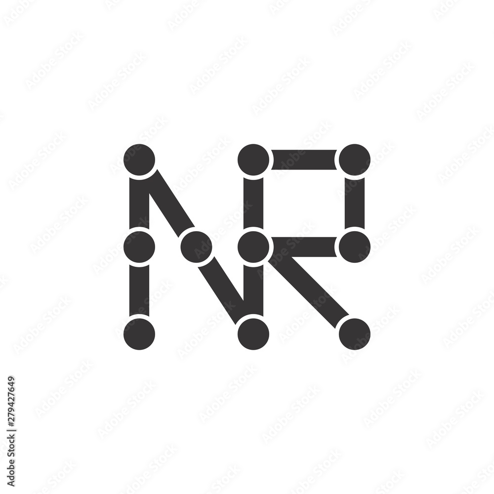 Letter NR logo design vector