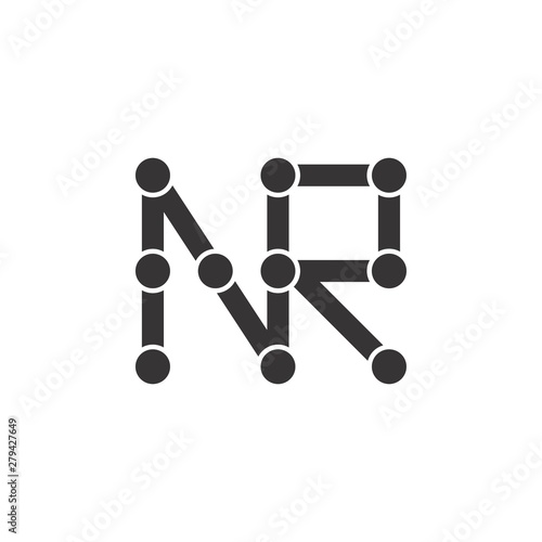 Letter NR logo design vector
